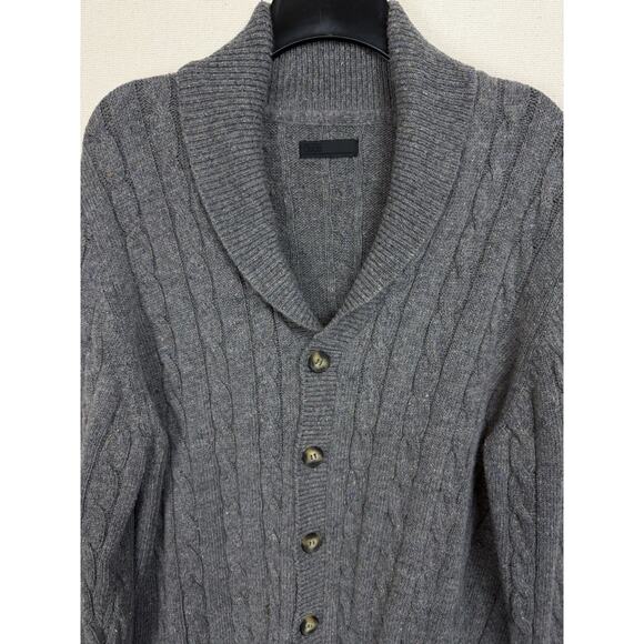 Men's asos Sweater Sz XL Button Up Shawl Collor Cable Knit Wool Blend - Picture 2 of 12